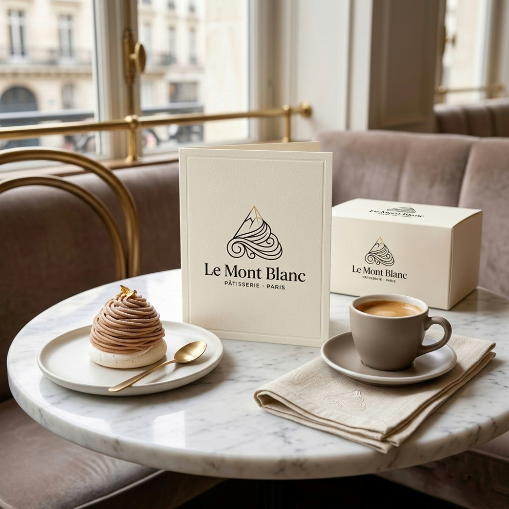 Le Mont Blanc – Premium Fransız Pastane Logo Tasarımı